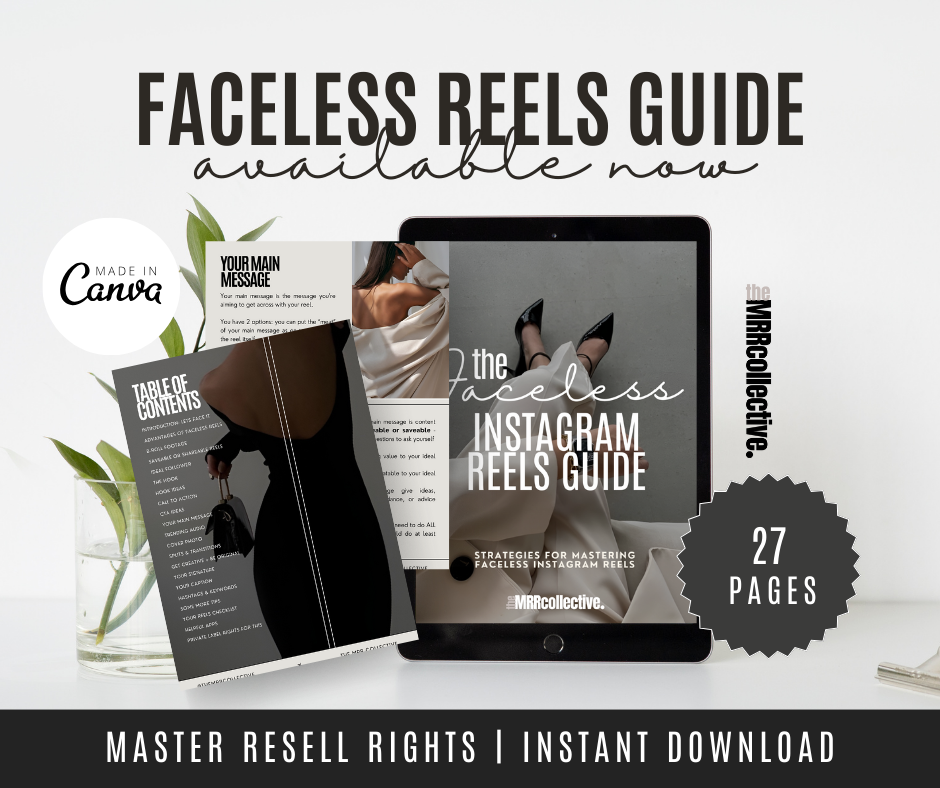 Faceless Instagram Reels Guide With MRR master Resell Rights -  Canada