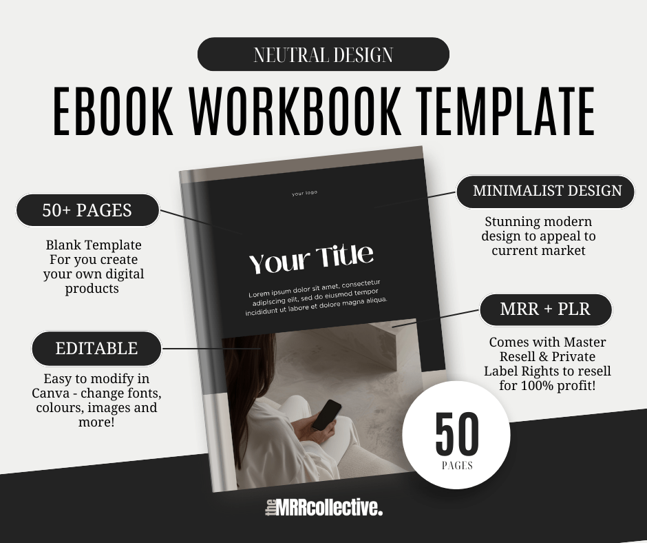 NEUTRAL | EBOOK WORKBOOK CANVA TEMPLATE - The MRR Collective