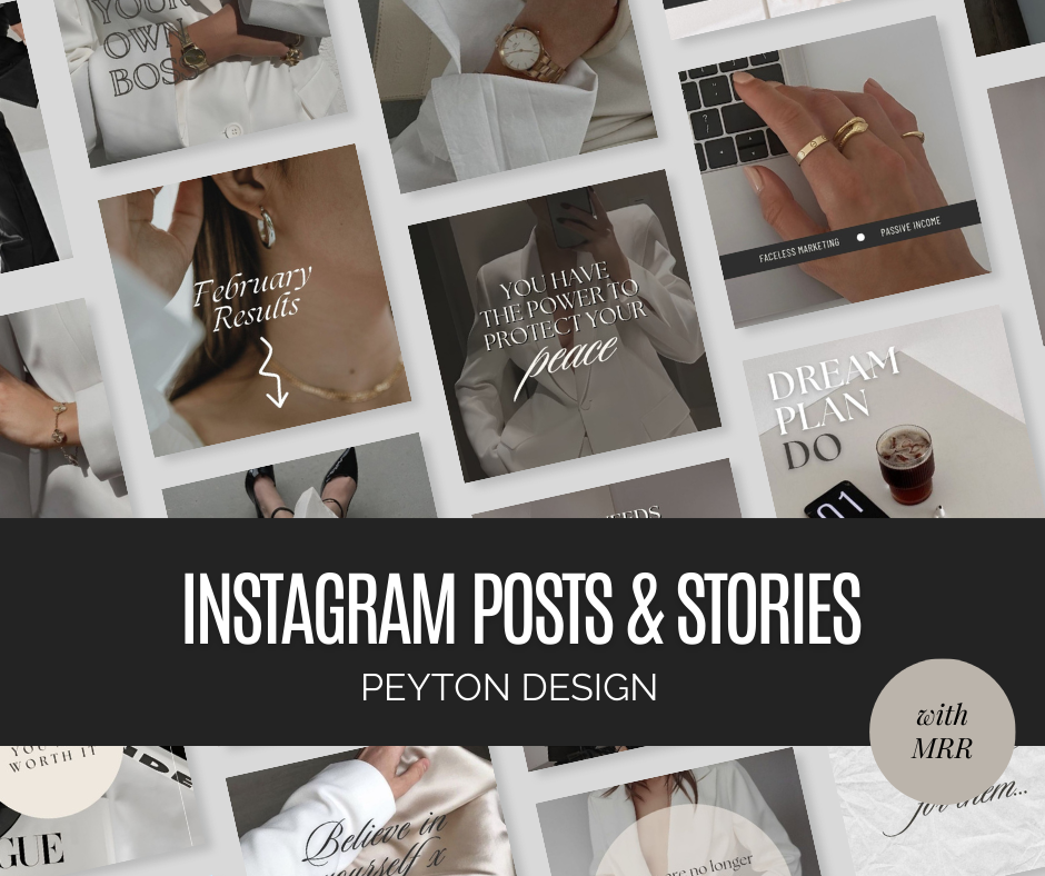 PEYTON | FACELESS INSTAGRAM SOCIAL MEDIA TEMPLATE BUNDLE