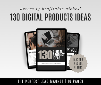 LEAD MAGNET | 130 DIGITAL PRODUCT IDEAS GUIDE EBOOK