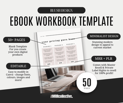 BLUSH | EBOOK WORKBOOK CANVA TEMPLATE - The MRR Collective