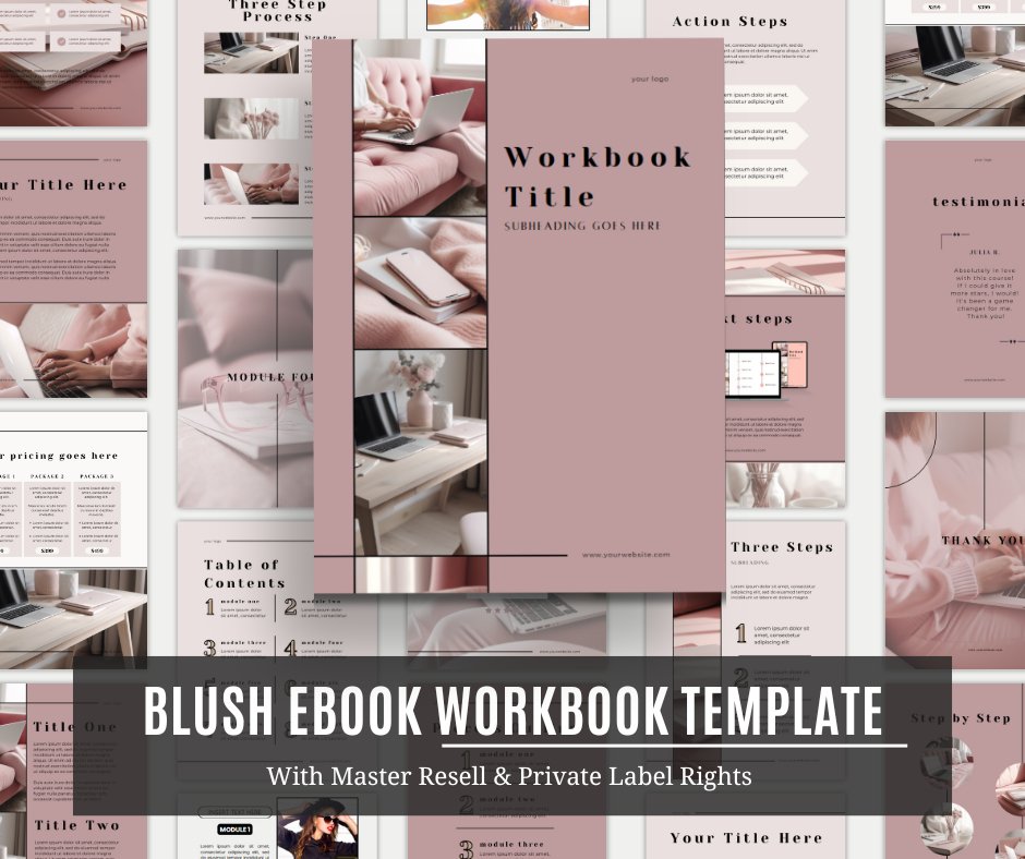 BLUSH | EBOOK WORKBOOK CANVA TEMPLATE - The MRR Collective