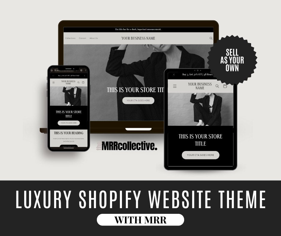 SHOPIFY 2.0 WEBSITE THEME TEMPLATE | LUXURY DARK AESTHETIC - The MRR Collective